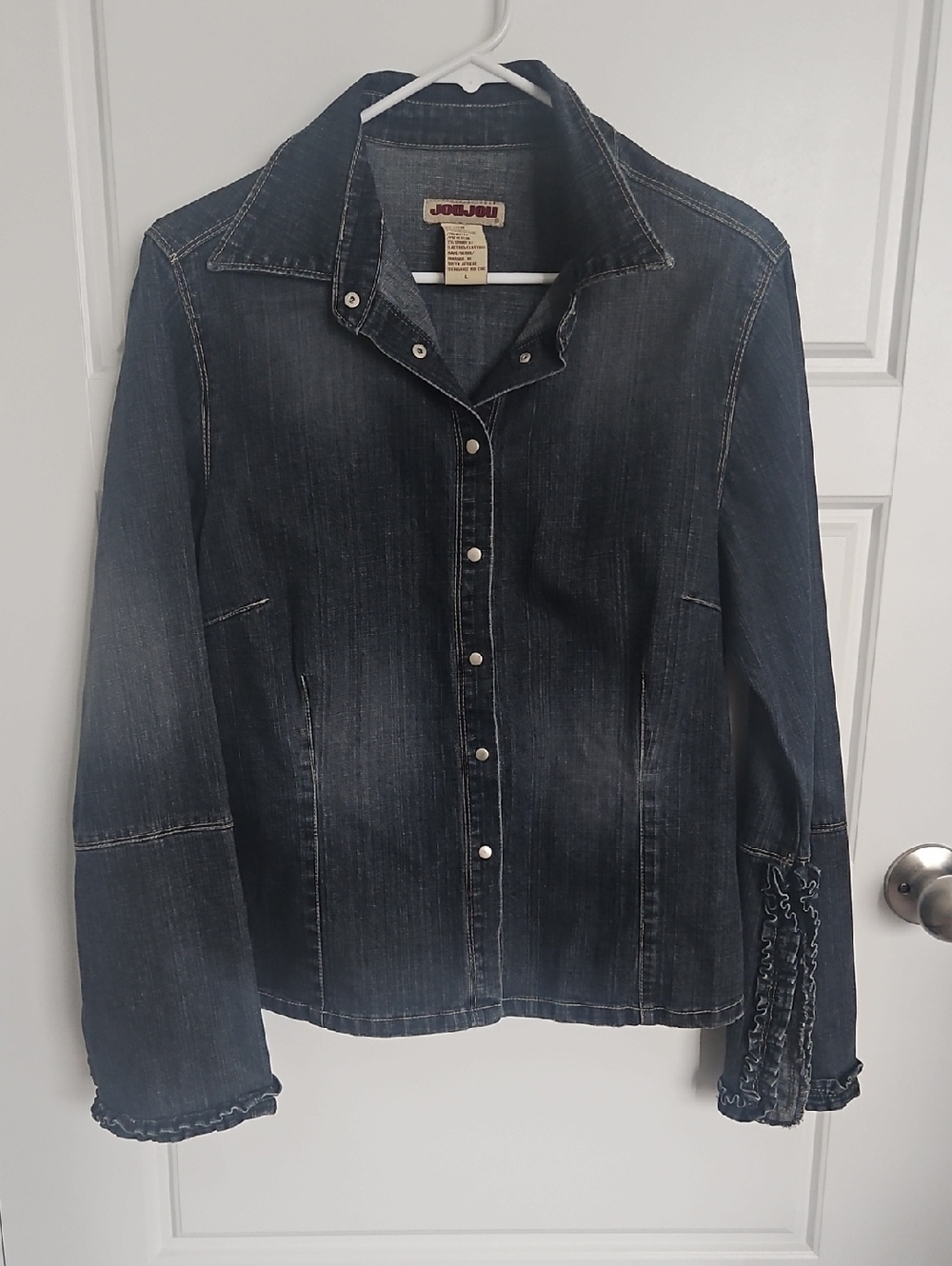 Jou Jou Faded Black Denim Button-Front Shirt